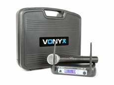 Vonyx wm511 1 canal vhf système micro sans fil (coffret, microphone à main, récepteur unique)