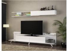 Ensemble meuble tv dore blanc 240 cm Azura-43173