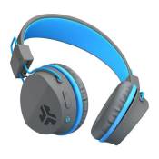 JLab Audio - JBuddies Studio Kids WirelessGrey/Blue - Casque sans fil - Bluetooth - Pliage compact - Autonomie BT 24h