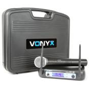 Vonyx WM511 1 canal VHF Système Micro Sans Fil (coffret, microphone à main, récepteur unique)