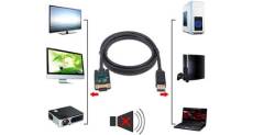 Cabling® top adaptateur displayport vers vga - câble display port mâle vga mâle - noir 1,8m
