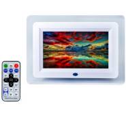 QUMOX 7'' LCD à Distance Cadre Photo Numérique HD Adapté avec Horloge, Calendrier, Alarme, Minuterie Pour JPEG, AVI, MPEG-4, MP3, MPG Blanc