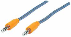Manhattan 352819 Câble Audio – Cables de Audio (3.5 mm, Masculin, 3.5 mm, Masculin, Bleu, Orange, Chlorure de Vinyle (PVC))