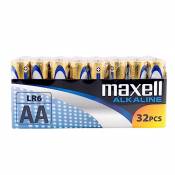 Maxell alkaline LR6 piles AA - Lot de 32