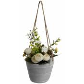 Silumen - Pot Suspendu de Roses 22.5 cm - Blanc Vert|Gris