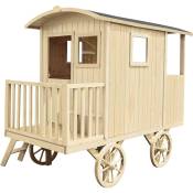 Soulet - Cabane en bois mobile pour enfant - Roulotte