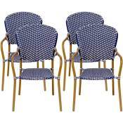 Lot de 4 chaises d'extérieur bistro Maya - Bleu