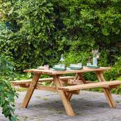Cémonjardin - Table de pique-nique en bois 6 places