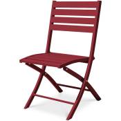 Marius - Chaise de jardin pliante en aluminium rouge