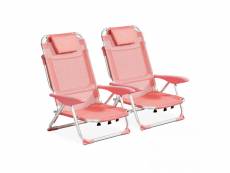 Lot de 2 fauteuils clic clac des plages en polyester