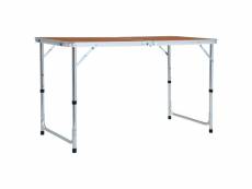 Vidaxl table pliable de camping aluminium 120x60 cm