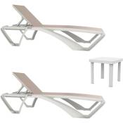 Resol - marina-andorra Chaise Longue-Table Auxiliaire