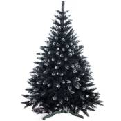 Flhf - Arbre de Noël artificiel noir, cristaux cristal