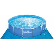 Bâche de fond de piscine synthétique Bleu 269x269cm
