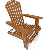 Casaira Chaise longue transat Adirondack en bois d'acacia