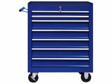 Vidaxl chariot à outils d'atelier avec 7 tiroirs bleu