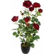 Plante artificielle en pot de rose KRZEW, 74 cm, rouge