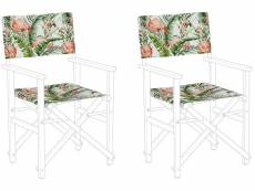 Set de 2 toiles de rechange pour chaises motif flamant