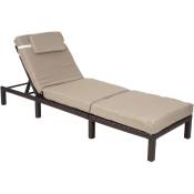 HHG - Chaise longue 605, polyrotin, bain de soleil,