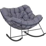 Alize - Rocking chair en acier epoxy Royal - Gris