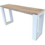 Table d'appoint simple échafaudage bois 120Lx78HX38D
