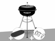 Barbecue weber compact kettle 47 cm + plancha + support