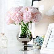 2 bouquets (rose clair) pivoines artificielles, 10