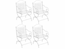 Lot de 4 chaises de jardin lotta en fer avec accoudoirs