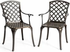 Costway lot de 2 chaises de salon de jardin en aluminium