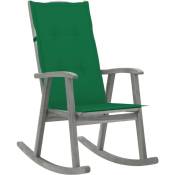 Vidaxl - Chaise à bascule avec coussins Gris Bois