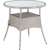 CASARIA® Table de jardin en polyrotin 80cm résistant
