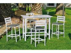 Ensemble table et chaises de jardin galicia 130 blanc
