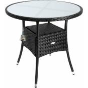 CASARIA® Table de jardin en polyrotin 80cm résistant