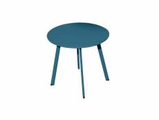 Table basse de jardin en acier massai 40 cm bleu