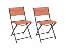 Chaise de jardin pliable en acier elba (lot de 2) orange