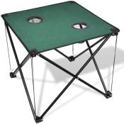 Table de camping pliante vert foncé vidaXL - Vert