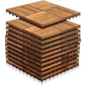 Lot de 11 dalles en bois d'acacia 1m² classique résistant