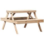 Table de pique-nique 105x134x75 cm bois massif de pin
