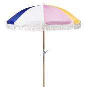 Parasol de Jardin Rétro ⌀ 150 cm Mât en Bois et