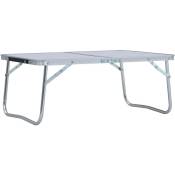 Table pliable de camping Blanc Aluminium 60x40 cm Vidaxl