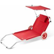Chaise longue Crête de plage transat pliable chariot