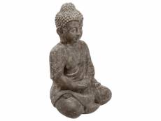 Statue en ciment "bouddha assis" 46cm gris