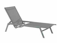 Chaise longue en acier et textile gris vernazza 320977