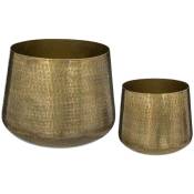 Set de 2 pots en métal D24 30cm doré Atmosphera créateur