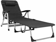 Giantex lit de camping pliant réglable, chaise longue