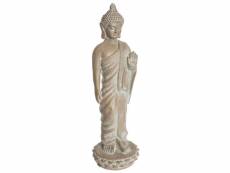 Statue déco "bouddha debout" 74cm beige