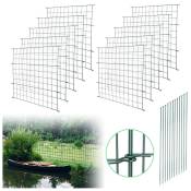 Swanew - Lot de 10 clôtures de jardin en métal avec