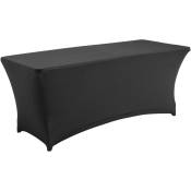 Nappe housse noire pour table pliante 180 cm - Noir