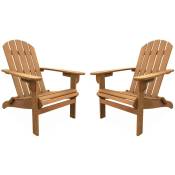 Lot de 2 fauteuils de jardin en bois - Adirondack Salamanca-
