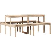 Table de pique-nique 160x134x75 cm bois massif de pin